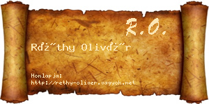 Réthy Olivér névjegykártya